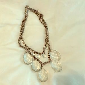 Diadem Dallas chandelier crystal necklace silver